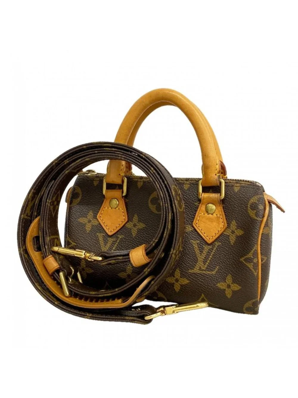 Louis Vuitton Handbag Monogram Mini Speedy Brown 2-Way
